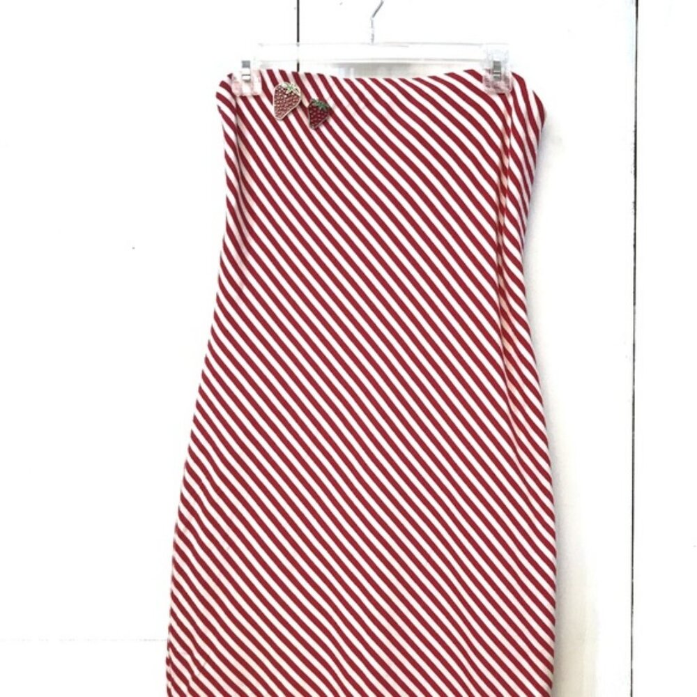 Laundry By Shelli Segal Red and White Strapless Dress
